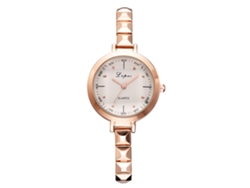 Reloj De Pulsera De Cuarzo Para Mujer Lvpai Con Correa De Aleación - Oro Rosa + Blanco