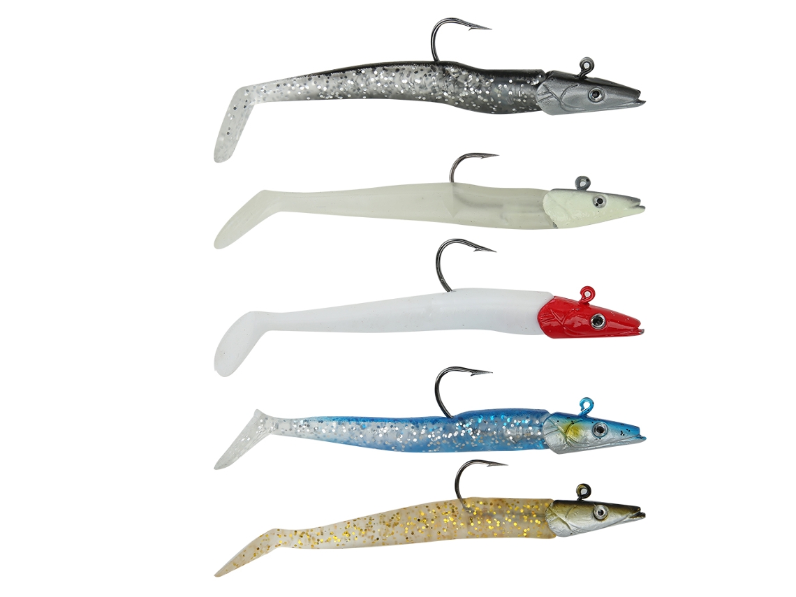 Anub kit de Isca de Pesca Soft Simulation Heads Hook com 5 Cores 12.5cm Acessório de Pesca