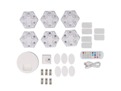 2026-6 Piezas Luces Hexagonales Led Inalámbricas Rgb Sincronizadas Con Música Control Remoto Para Sala Dormitorio Decoración Hogar