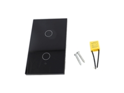 Rebe-panel Táctil Inteligente 2 Canales Para Tuya App, Control Remoto Por Teléfono, Voz Y Programación, Interruptor De Luz Negro Para Hogar