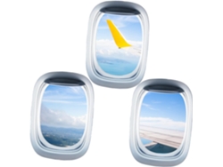 Pegatinas Pared Removibles Ventanas Pvc Juego 3 Láminas Paisaje Avión Fáciles Aplicar Decoración Fondo Tv