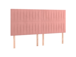 Maison Exclusive - Cabecero De Cama Rosa 200x5x118/128 Cm Terciopelo