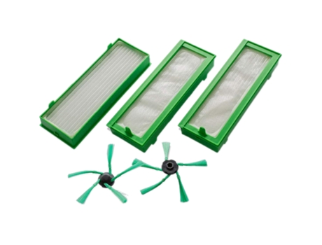 Juego de accesorios para robots aspiradores Vorwerk Kobold VR200 y VR300: 3 filtros HEPA y 2 cepillos laterales