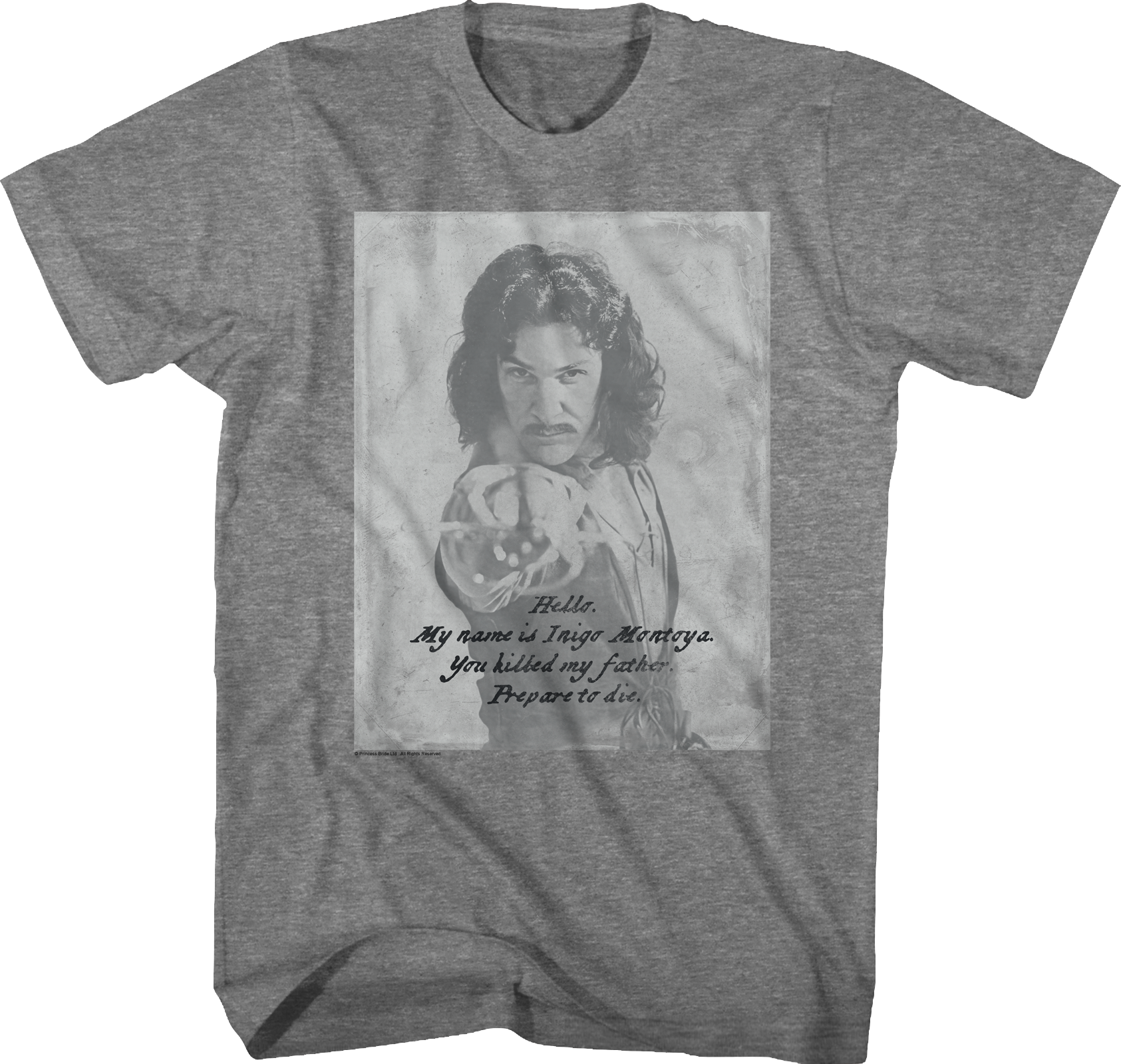 Camiseta Unisexo DEEPSTONE Vintage Inigo Montoya Brezo de grafito (XXXL)