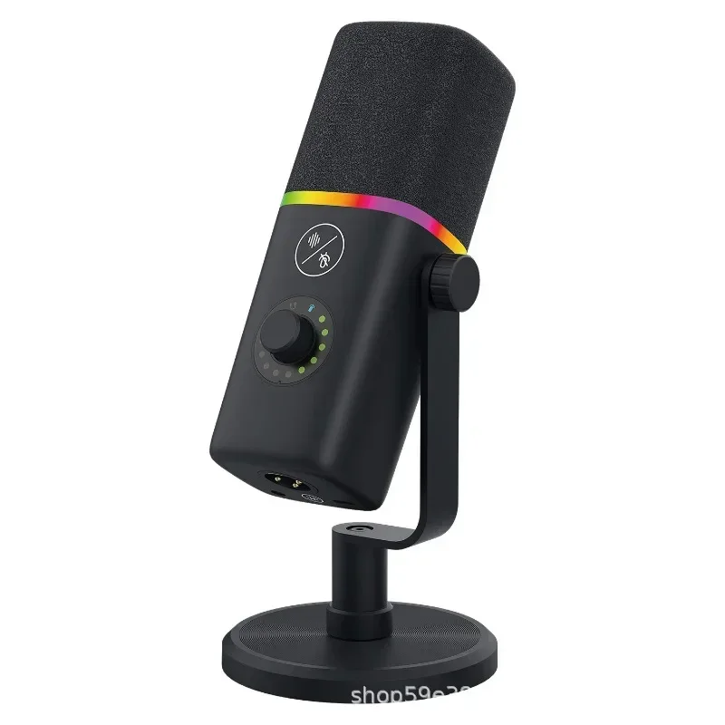 Micrófono ideal para retransmisiones en directo, con iluminación RGB y alto rendimiento. MDUG (negro)