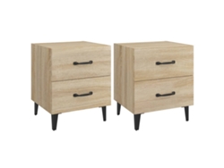 Juego de 2 mesitas de noche de roble exclusivas de Sonoma Maison, 40 x 35 x 47,5 cm
