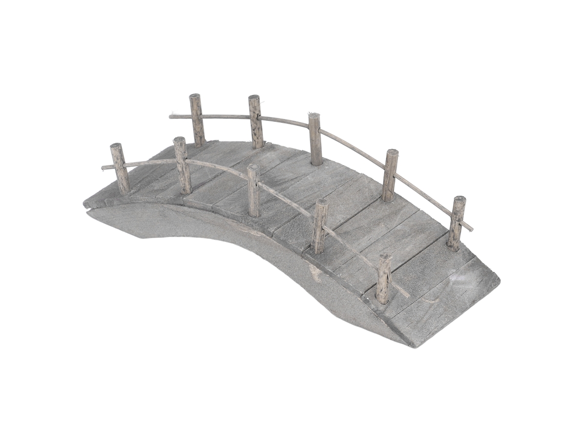 Puente Arqueado De Madera En Miniatura A Escala 1:12 Para Casa De Muñecas Con Molduras.