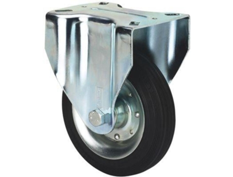 Rueda fija 17zvl125-bsr metalico-goma negra eje rodillos ALEX