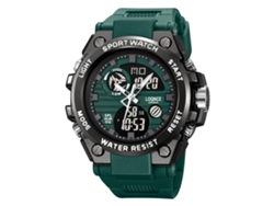 Reloj Electrónico Multifuncional E Impermeable De Doble Pantalla (verde Militar) Para Estudiantes.