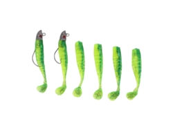 Cebo Artificial 6 Piezas De Silicona Blanda Con Aceite, Verde, Ojos 3d, Señuelos De Pesca Realistas