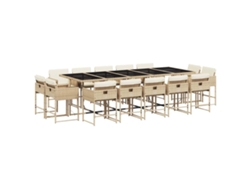 Maison Exclusive - Set Comedor De Jardín Con Cojines 15 Pzas Ratán Sintético Beige