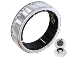 Anillo inteligente V8 decorado con diamantes de imitación, con monitorización del sueño y la frecuencia cardíaca, y estuche de carga. Nostalgia88