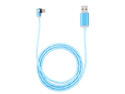 Cabo De Dados Magnético Portátil 1m Usb Luminoso Iluminado Para Ios (azul), Corrente 2,1a, Material Tpe