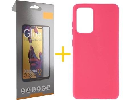 Kit Funda + Protector de Pantalla Samsung Galaxy A72 4G SKYHE Full (Rosa)