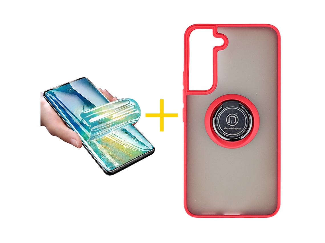 Conjunto de Protector de Pantalla Templado Gel Bumper Anillo para Samsung Galaxy S24 SKYHE Hidrogel (1un)