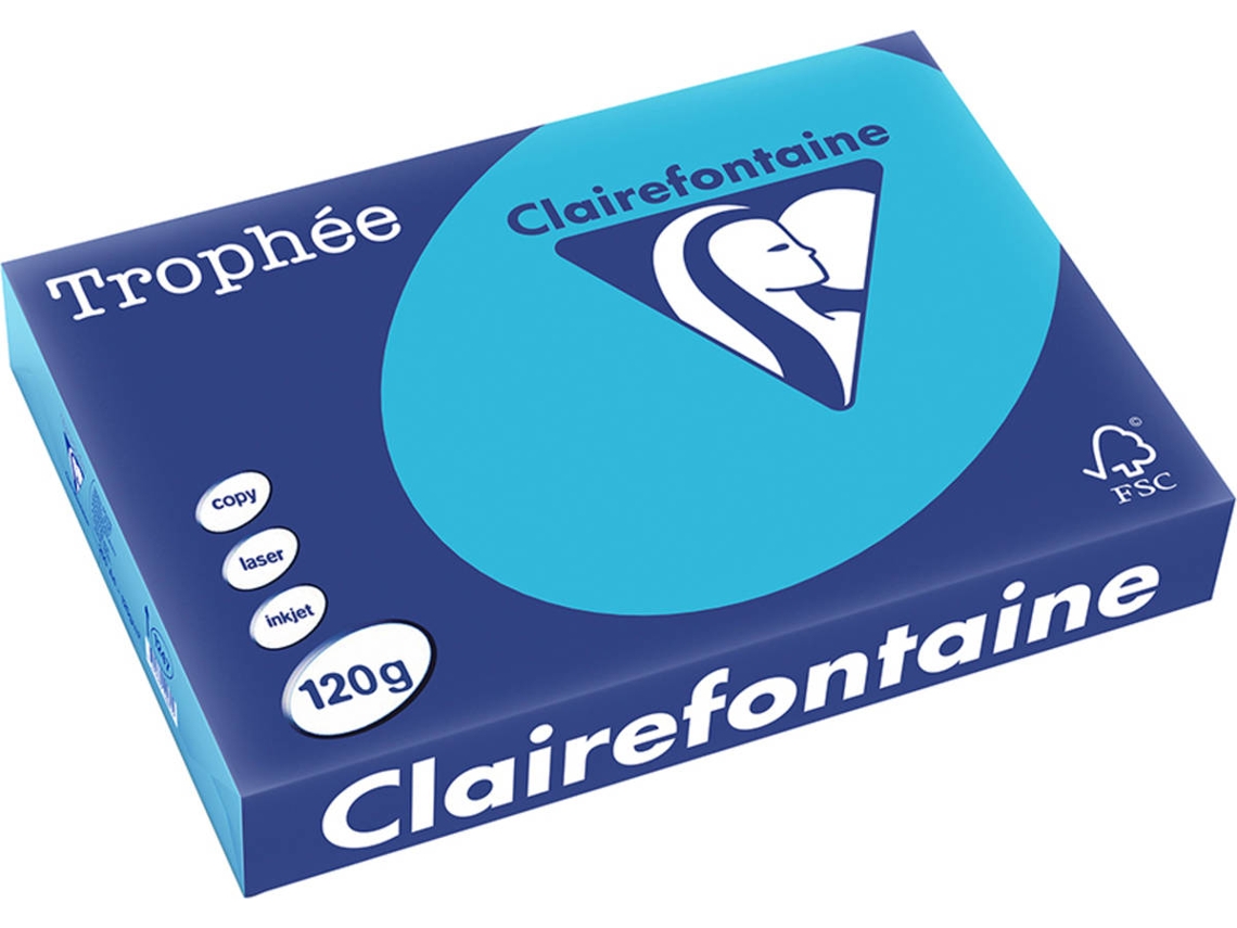 Papel CLAIREFONTAINE Copia, láser y chorro de tinta Trophée A4 120 gsm (250 Hojas - Azul)