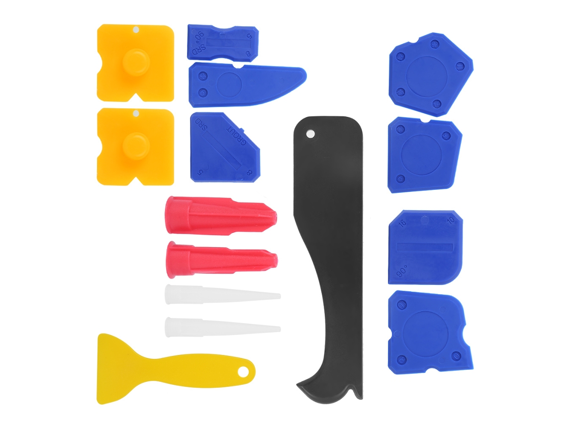 Juego De 15 Herramientas De Silicona Para Eliminar Selladores Y Limpiar Ventanas Y Paredes.