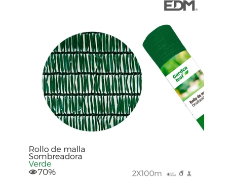 Rodillo de Malla de Oculta EDMción Verde 70% 2X100Mts para Muy Ligera Y Resistente A La Sombra