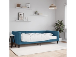 Sofá Cama Con Colchón Terciopelo Azul 100x200 Cm