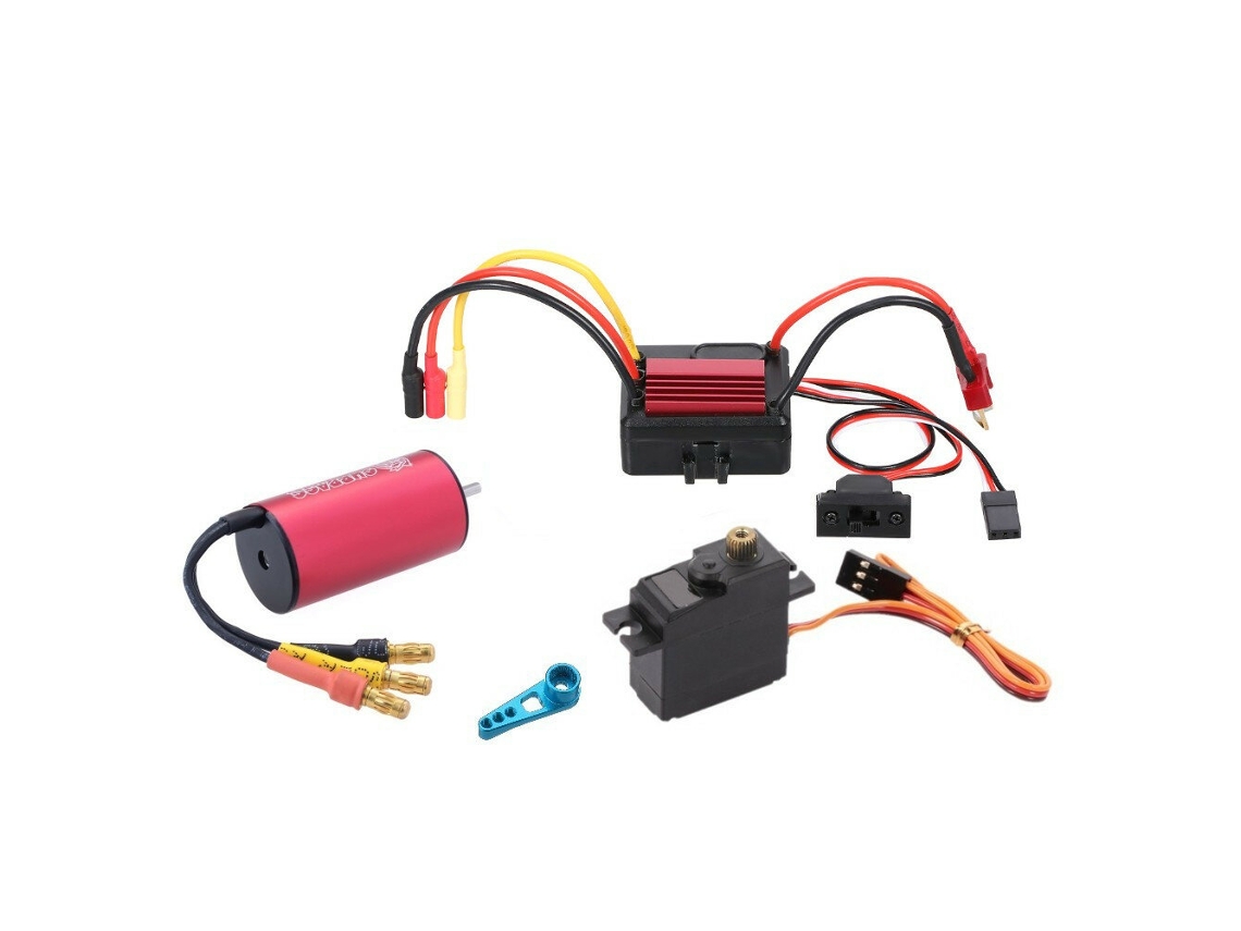 Wltoys A959 A979 A959 B 1/18 RC Coche Motor sin escobillas mejorado 2435 35A ESC 21g Servo Tx Rx Conjunto de piezas combinadas