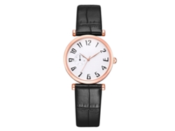 Reloj Casual Moda Unisex Cuarzo Correa Cuero Pu (oro Rosa Dial Blanco Pequeño)