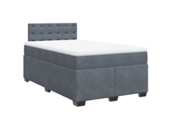 Maison Exclusive - Cama Box Spring Con Colchón Terciopelo Gris Oscuro 120x190 Cm