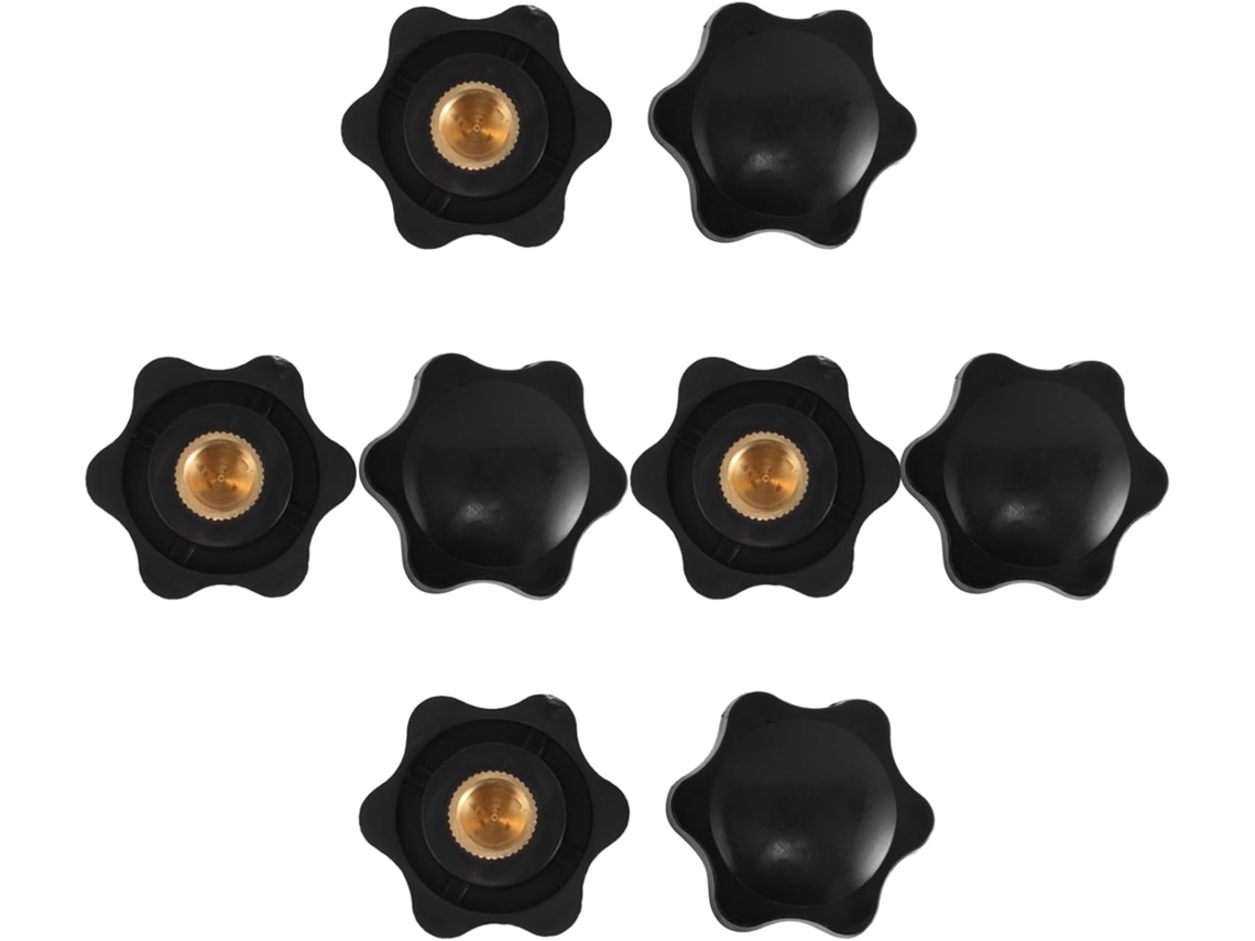 Tuercas Mecánicas Forma Estrella Mango Negro Nailon,
