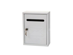 Buzon exterior blanco de metal para paqueteria correo de pared KMT