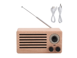 Mini Altavoz Bluetooth Retro Con Subwoofer Estéreo, Radio Fm, Entrada Auxiliar, Usb, Llamadas Manos Libres, Color Arce.