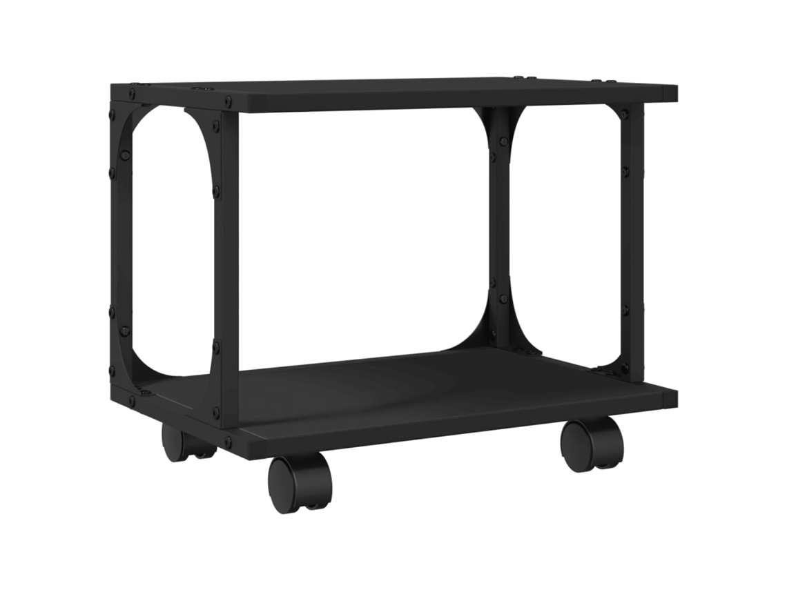 Soporte de impresora 2 niveles VIDAXL madera negro 41x28x33,5 cm