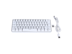 Teclado Gamer 61 Teclas Rgb Retroiluminado 3 Modos Fio/bluetooth/2.4g Membrana Branco Para Casa Escritório Dormitório