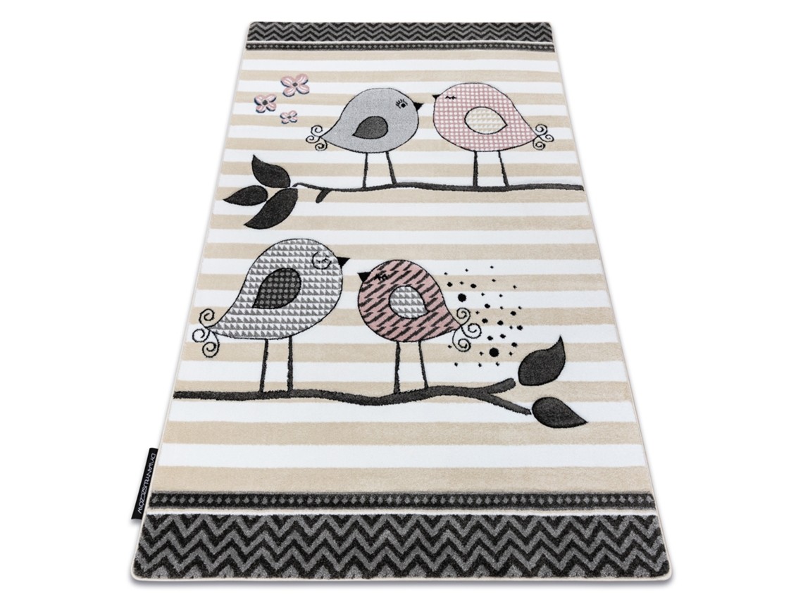 Alfombra DYWANY LUSZCZOW Petit Birds (Beige - 180 x 270 cm - Polipropileno)