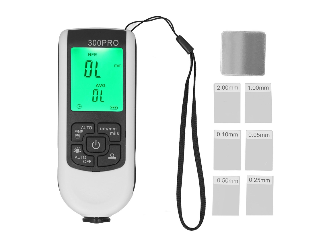 Medidor De Grosor De Pintura Digital 0-2000um Para Vehículos Coating Depth Tester Blanco