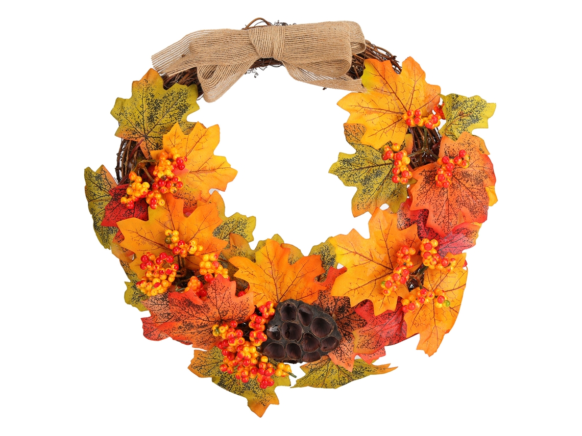 2026 Store-guirnalda Artificial De Otoño Para Puerta Con Hojas De Arce Decoración De Hogar Y Festivales