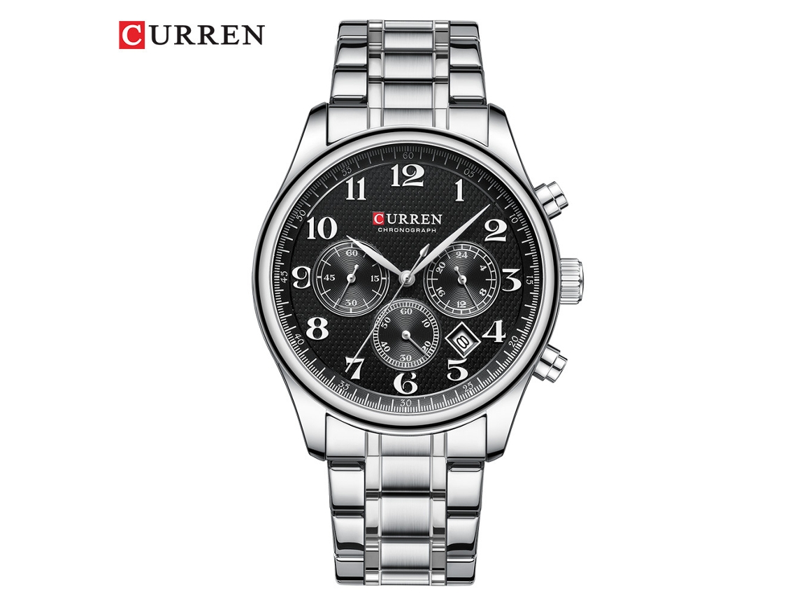 Reloj De Pulsera Multifuncional E Impermeable Para Hombre (blanco Y Negro) Con Cuarzo, Calendario Y Funciones De Negocios.