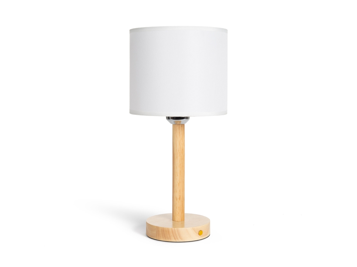 Lámpara de mesa LED de 1 W, portátil, madera, con batería recargable USB, Folgosa, natural, Ledkia