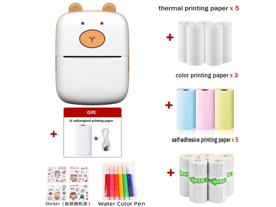 Mini Impressora de Bolso A8A Hd Impressora Térmica Sem Tinta GERTIZ