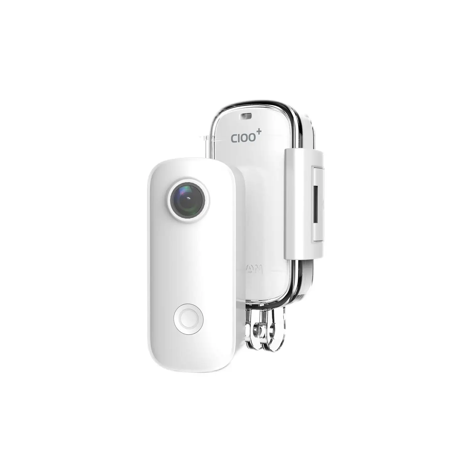 (c100 Blanco 128g) Cámara para ciclismo con estabilización óptica de imagen (EIS) en 4K 30fps Ultra HD 20MP