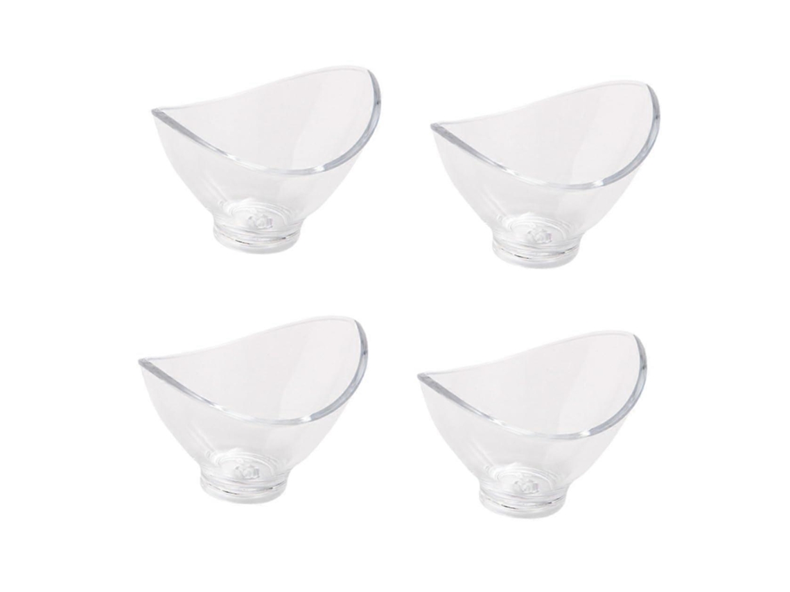 Juego de 4 cuencos transparentes para helado - Cuencos multifuncionales para ensaladas y postres, ideales para servir frutas y dulces en casa