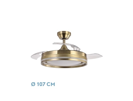 Ventilador DC Cerrato Cuero 72W 3 Aspas Desplegables FABRILAMP