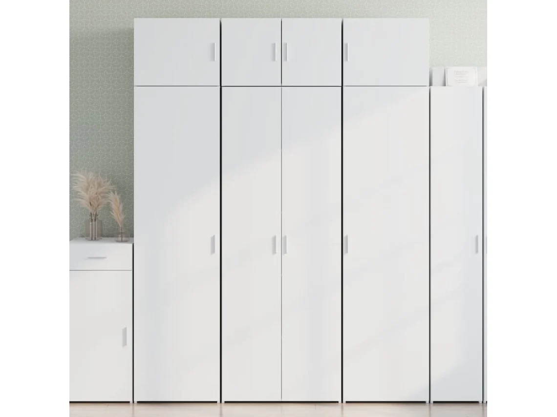Aparador Alto | Mueble De Comedor | Buffet Alto Madera De Ingeniería Blanco 70x42,5x185 Cm Wsd30847