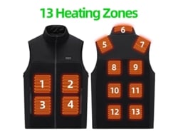 Tengoo Hz-13 Colete Térmico Aquecido 13 Zonas 3 Níveis 7xl/8xl/9xl Zíper Usb Roupa Inverno Quente Casaco Aquecido Externo