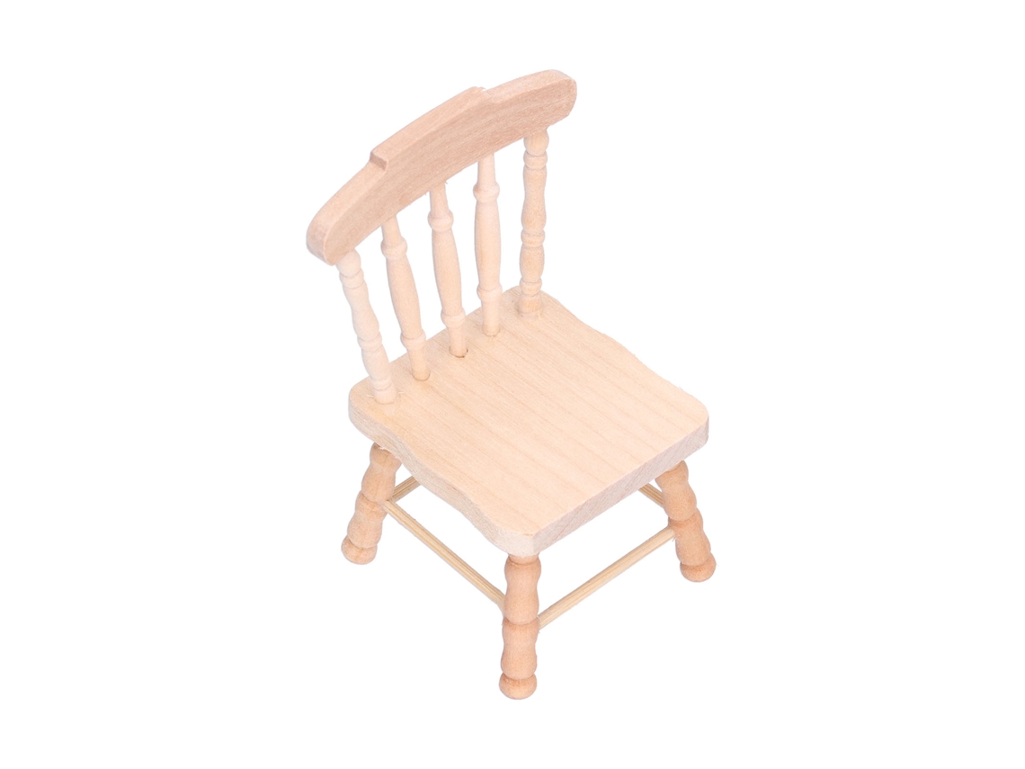 Silla Miniatura Para Casa De Muñecas 1:12, Diseño Retro De Abedul, Juguete Decorativo