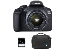 Kit Cámara Réflex CANON EOS 2000D + 18-55 IS II + Bolsa + SD 4Go