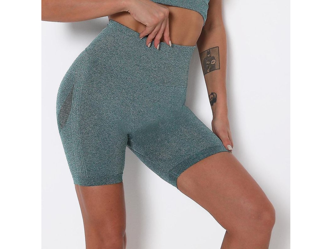 Pantalones cortos de yoga para mujer 2026 con tacón alto, moldeadores de cadera y piernas, elásticos, transpirables, para fitness y deportes.