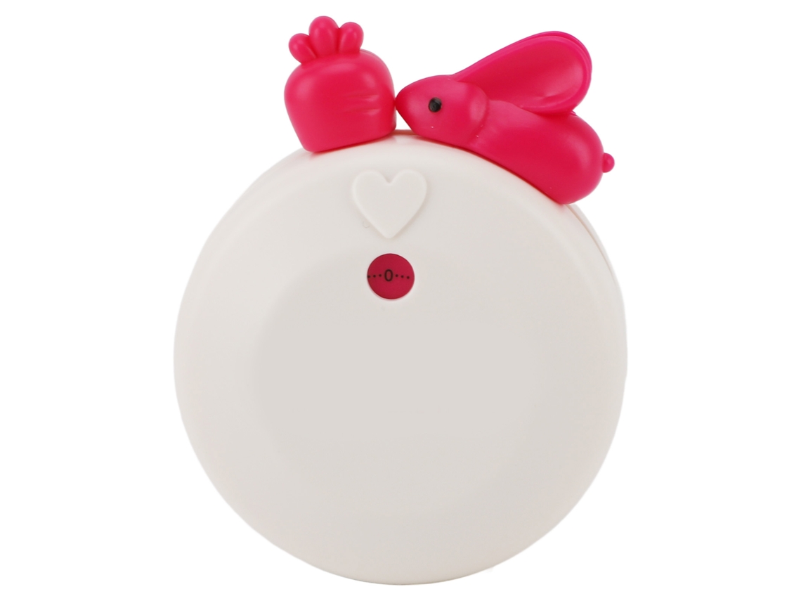 Temporizador De Cocina Mecánico Con Diseño De Conejo De Dibujos Animados Y Temporizador De Cuenta Regresiva - Blanco