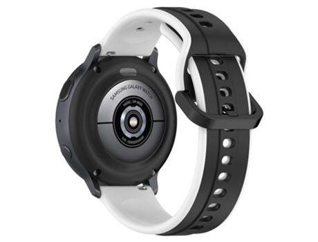 Correa de Silicona dos colores 20mm para Samsung Galaxy Watch Active2 44mm 40mm - blanco/negro