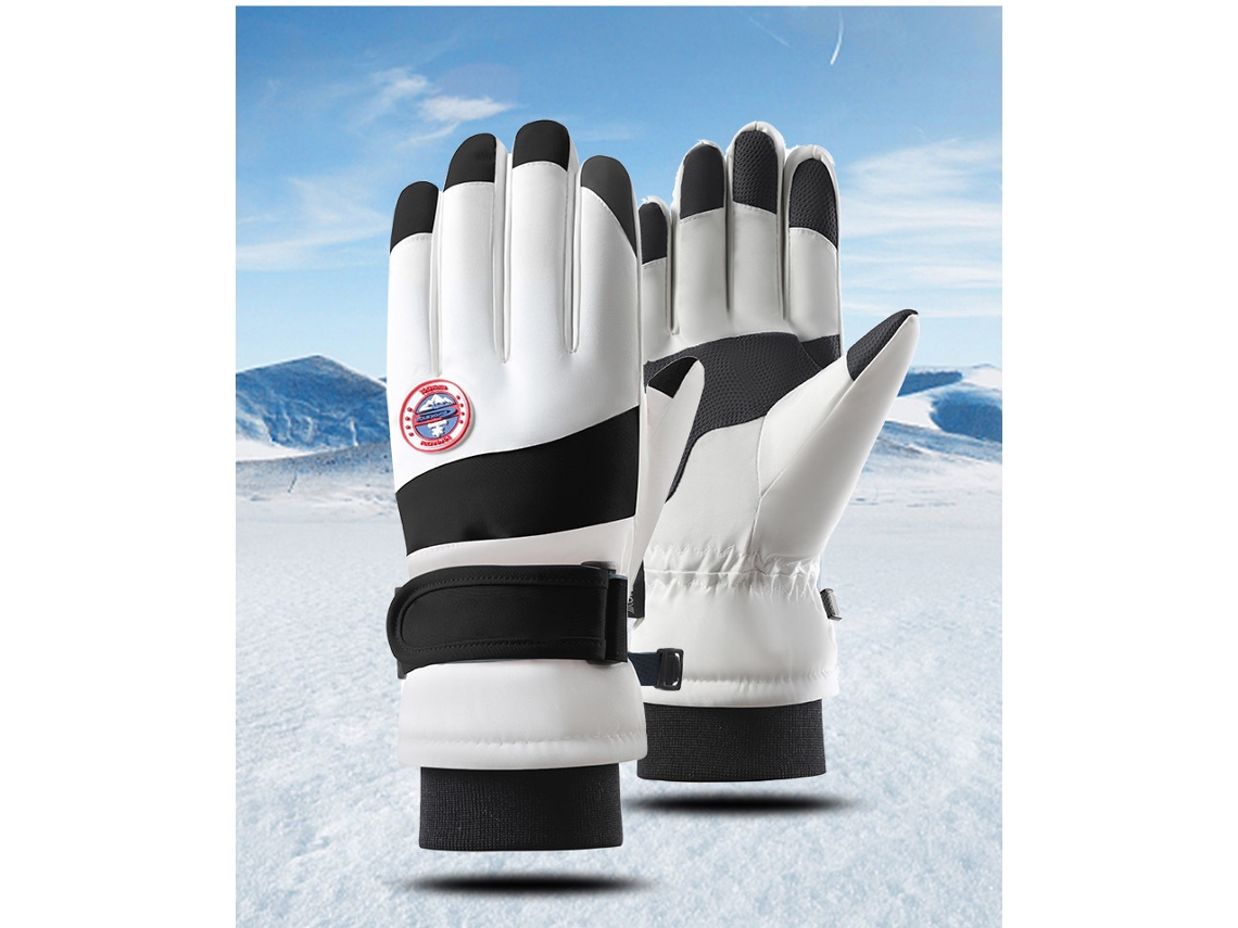 Guantes de esquí de invierno para hombre y mujer, impermeables, resistentes al viento, cálidos y gruesos. Talla única. 2311. Negro. Chennnls.