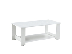 Mesa auxiliar blanca de madera de 110 x 55 x 42 cm, 2 niveles, Ziwei Store