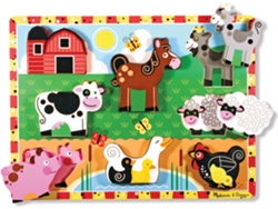 Puzzle MELISSA y DOUG Wooden Chunky Puzzle - Farm Animals